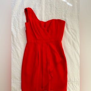 BCBG MaxAzria One-Shoulder Red Cocktail Dress size 8